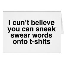 Swear words greeting card