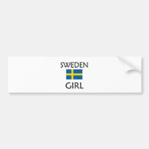 SWEDEN GIRL BUMPER STICKERS
