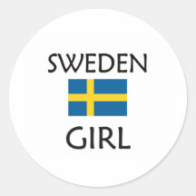 SWEDEN GIRL ROUND STICKERS