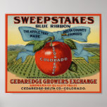 Sweepstakes Fruit Crate Label Poster