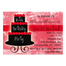 Sweet 16 Birthday Party Invitation