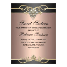Sweet 16 Elegant Pearl Pink Birthday Invite