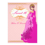 Sweet 16/ princess/polka dots personalized invitations