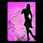 Sweet 16 Silhouette Birthday invitations