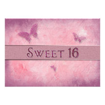 Sweet 16th Birthday Party Invitations - Pink