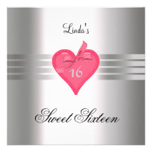 Sweet 16th Chrome Birthday Party Invitation