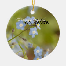 Sweet Blue Flowers; Customisable Christmas Tree Ornaments