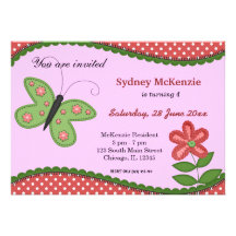 Sweet Butterfly Custom Invitation