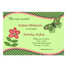 Sweet Butterfly Invitations