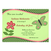 Sweet Butterfly Personalized Invites