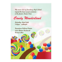 Sweet candy wonderland junior senior prom formal invitations