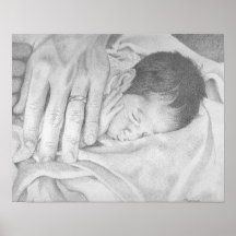 Sweet Dreams Baby Black and White Poster