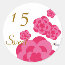 Sweet Fifteen June's Birth Flower-Cuctomize Round Sticker