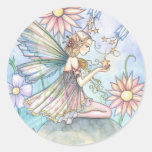 Sweet Flower Fairy Art by Molly Harrison Round Stickers