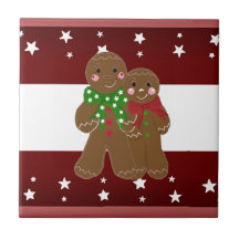 Sweet Gingerbread Men Ceramic Tiles