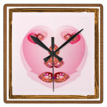 SWEET HEART - All made of Hearts Square Wallclock