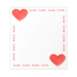 Sweet Heart 'love' notepad notepads