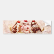 Sweet - Ice Cream - Banana split Bumper Stickers