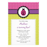 Sweet Ladybugs Birthday Invitation Polka Dots