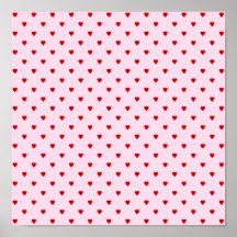 Sweet pattern of red hearts on pink. poster