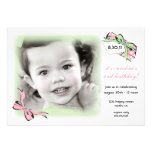 Sweet Pink and Green Birthday Invitation