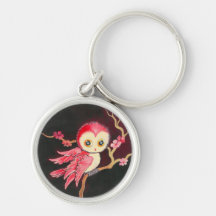 Sweet Red Owl Keychains