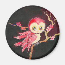 Sweet Red Owl Magnets