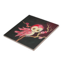 Sweet Red Owl Tiles