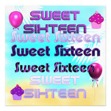 Sweet Sixteen 16th Birthday Party Invitation