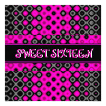 Sweet Sixteen 16th Birthday Party Pink Custom Invites