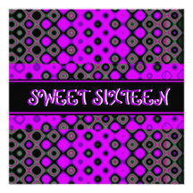 Sweet Sixteen 16th Birthday Party Purple Custom Invites