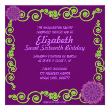 Sweet Sixteen Eternal Spring Invitation Card-Cust.