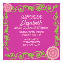 Sweet Sixteen Eternal Spring Invitation Card-Cust.