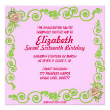Sweet Sixteen Eternal Spring Invitation Card-Cust.