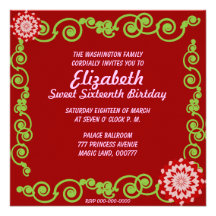 Sweet Sixteen Eternal Spring Invitation Card-Cust.
