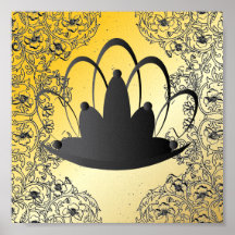 Sweet Sixteen Filegree Tiara Black Gold Poster