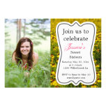 Sweet Sixteen Floral Yellow Girl's invitations