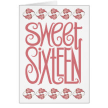 Sweet Sixteen Petals Birthday Card