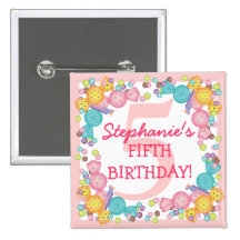 Sweet Treats Candy Collection Birthday Button