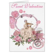 Sweet Valentine rococo love card