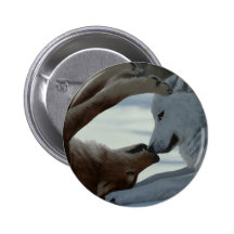 Sweet wolf couple button