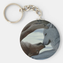 Sweet wolf couple keychains