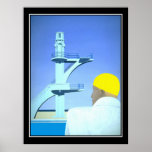 Swimmer Diver Vintage poster