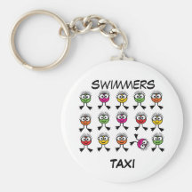 Swimmers TAXI - Bright Swim Characters Keyring Keychains