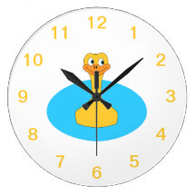Swimming Duck. Round Wall Clock