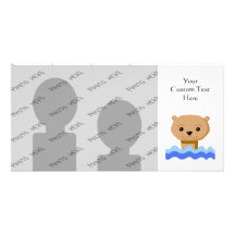 Swimming Otter. Customized Photo Card