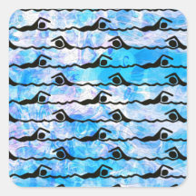 SWIMMING SQUARE STICKER