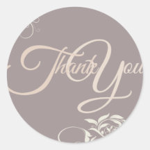 Swir Thank You Label Seal - Wedding Purple Round Sticker