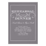 Swirl Grey Rehearsal Dinner Invitation