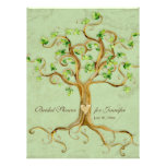 Swirl Tree Roots Antiqued Sage Bridal Shower Personalised Announcements